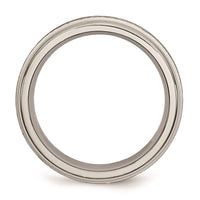Titanium Grooved Edge 6mm Brushed and Polished Band | TB14 ,