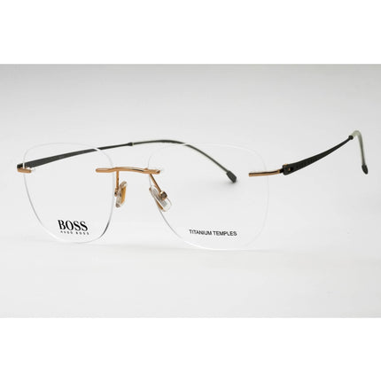 Hugo Boss Men's Eyeglasses - Gold Metal Square Rimless Frame | BOSS 1266/C 0J5G 00 ,