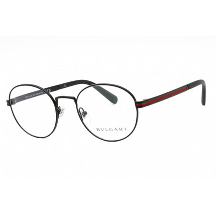 Bvlgari Men's Eyeglasses - Matte Black Metal Full Rim Round 52mm Frame | 0BV1119 128 ,