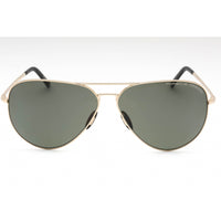 Porsche Women's Sunglasses - Gold Metal Aviator Full Rim Frame Green Lens | P8508 A ,