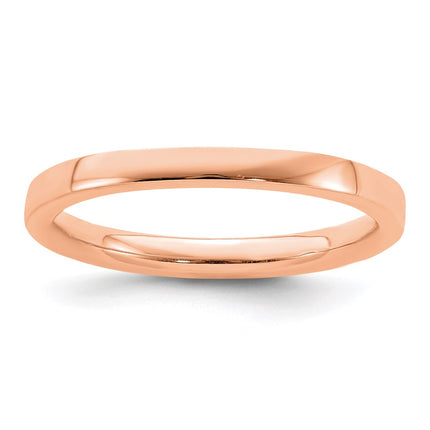 Sterling Silver Stackable Expressions Pink-plated Polished Ring | QSK240 ,