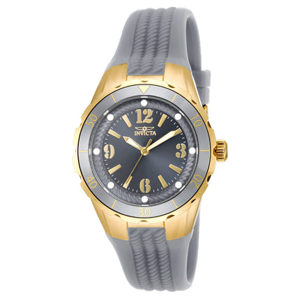 Invicta 17483 Women's Angel Quartz Charcoal Dial Charcoal Rubber Strap Watch ,