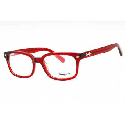 Pepe Jeans Unisex Eyeglasses - Red Plastic Rectangular Full Rim Frame | PJ3069 C7 ,