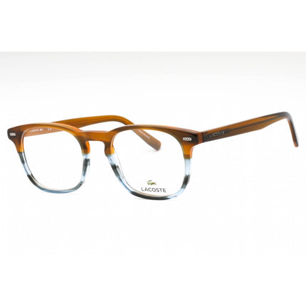 Lacoste Men's Eyeglasses - Striped Brown/Blue Plastic Square Full Rim | L2832 215 ,