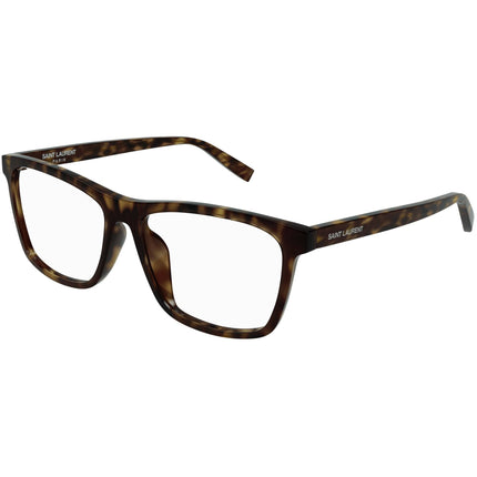 Saint Laurent Men's Eyeglasses - Havana Rectangular Shape Frame Demo Lens | SL505F 002 ,