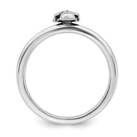 Sterling Silver Stackable Expressions Antiqued Skull Ring | QSK1940 ,