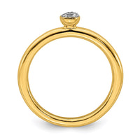 Sterling Silver Stackable Expressions Yellow-plated Diamond Ring | QSK1998 ,