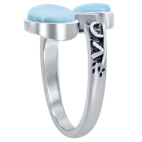 Women's Ring - Round Larimar Designed Bypass, Size 9 | W-2676-9 ,