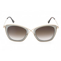 Tom Ford Unisex Sunglasses - Grey Mirrored Metal Butterfly Shape Frame | FT0605 50K ,