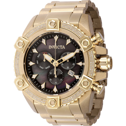 Invicta Men's Watch - Pro Diver Chrono Black Mop Dial Yellow Gold Bracelet | 45767 ,