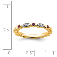 14k Stackable Expressions Created Ruby and Diamond Ring | SK2090 ,