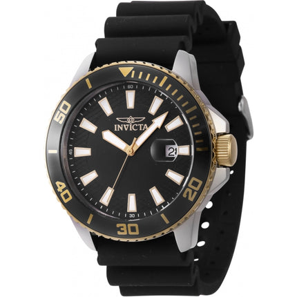 Invicta Men's Quartz Watch - Pro Diver Black and Gold Tone Bezel Strap | 46091 ,