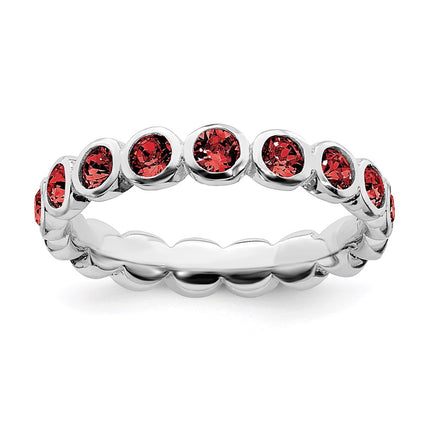 Sterling Silver Stackable Expressions January Swarovski Ring | QSK973 ,
