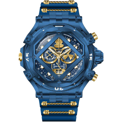 Invicta Men's Watch - Pro Diver Chrono Gold Tone and Blue Dial Silicone Strap | 37180 ,