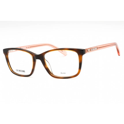 Moschino Love Women's Eyeglasses - Havana Acetate Rectangular Full Rim | MOL566 05L ,