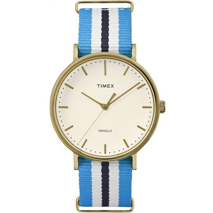 Timex Men's Watch - Weekender Fairfield Cream Dial Blue/White Nylon Strap | TW2P91000 ,
