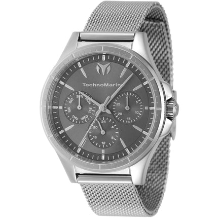 Technomarine Women's Watch - MoonSun Quartz Charcoal Dial Silver Tone Case | TM-822048 ,