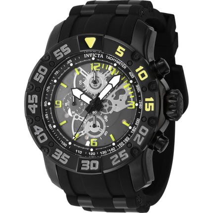 Invicta Men's Watch - Invicta Racing Quartz Grey, Yellow, Black Bezel Strap | 48062 ,