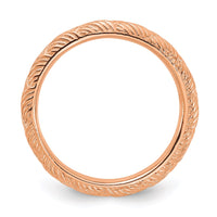 Sterling Silver Stackable Expressions Rose Gold-plated Polished Ring | QSK2055 ,