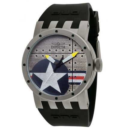 Invicta 11647 Men's DNA Bomber Silver Dial Black Rubber Strap Watch ,