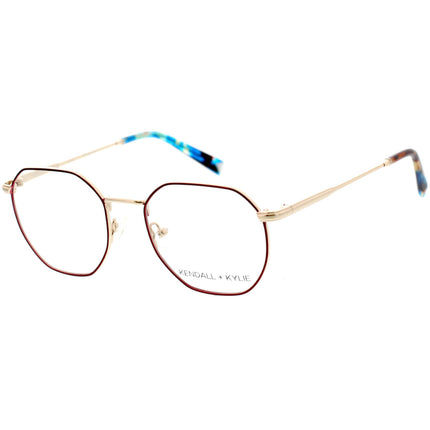 Kendall + Kylie Women's Eyeglasses - Satin Burgundy/Shiny Light Gold | KKO196 DEZI 604 ,