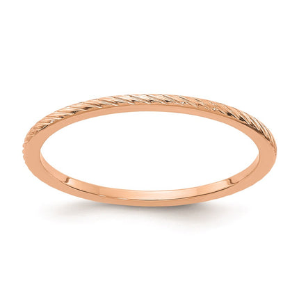 10K Rose Gold 1.2mm Twisted Wire Pattern Stackable Band | 1STK22-120R ,