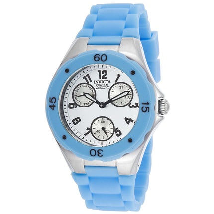 Invicta 18795 Women's Angel Special Edition White Dial Blue Silicone Strap Watch ,