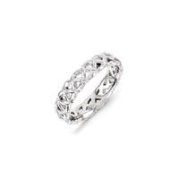 Sterling Silver Stackable Expressions Carved Band Ring | QSK1439 ,