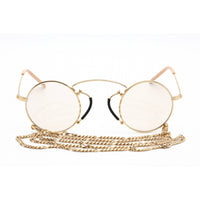 Gucci Women's Sunglasses - Gold Round Metal Full Rim Frame Yellow Lens | GG0991S 001 ,