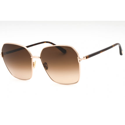 Tom Ford Women's Sunglasses - Dark Havana Metal Geometric Full Rim Frame | FT0839 52F ,