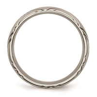 Titanium Criss-cross Design 6mm Brushed and Polished Band | TB192 ,