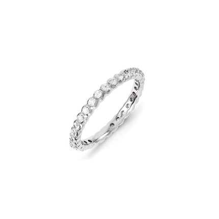 Sterling Silver Stackable Expressions Created White Sapphire Ring | QSK1189 ,
