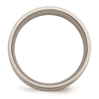 Titanium 14k Yellow Inlay Flat 8mm Polished Band | TB220 ,