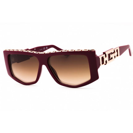 Guess Women's Sunglasses - Shiny Bordeaux Browline Frame Brown Lens | GU7914 69G ,