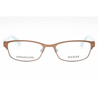 Guess Women's Eyeglasses - Dark Brown Metal Full Rim Rectangular Frame | GU2614 050 ,