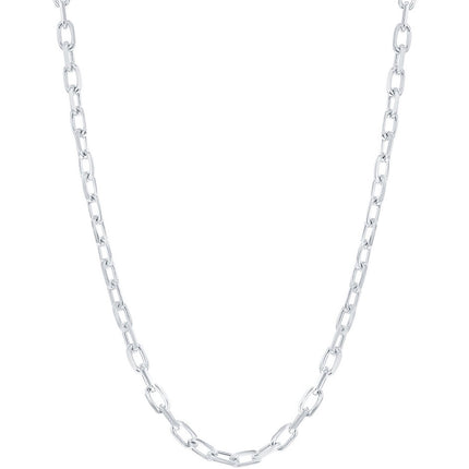 Classic Men's Chain - Rhodium Plated Sterling Silver 4.1mm Anchor, 24 inch | Q-5584-24 ,