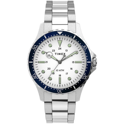Timex Men's Watch - Navi XL Quartz White Dial Stainless Steel Bracelet | TW2U10900 ,
