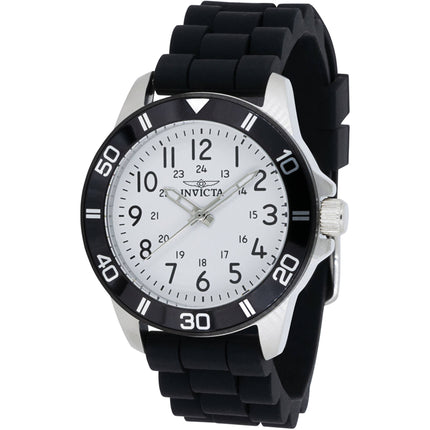 Invicta Women's Watch - Pro Diver Quartz White Dial Black Silicone Strap | 43630 ,