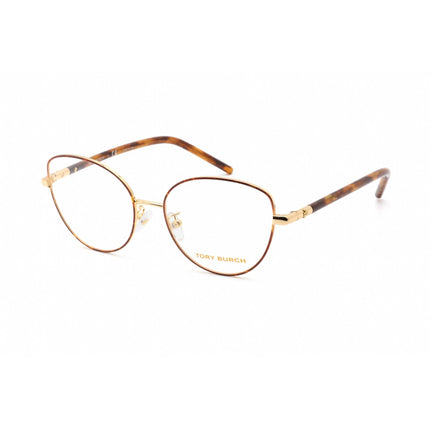 Tory Burch Women's Eyeglasses - Shiny Gold Metal Cat Eye Full Rim Frame | TY1073 3309 ,