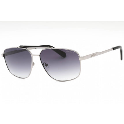 Guess Men's Sunglasses - Shiny Dark Nickeltin Aviator Full Rim Frame | GU00054 06B ,