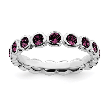 Sterling Silver Stackable Expressions June Swarovski Ring | QSK978 ,