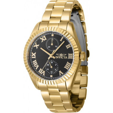 Invicta Women's Watch - Specialty Quartz Black Dial Yellow Gold Bracelet | 47443 ,