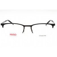 HUGO Men's Eyeglasses - Matte Black Metal Rectangular Half Rim Frame | HG 1019 0003 00 ,