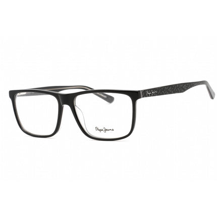 Pepe Jeans Men's Eyeglasses - Black Plastic Rectangular Full Rim Frame | PJ3376 C5 ,