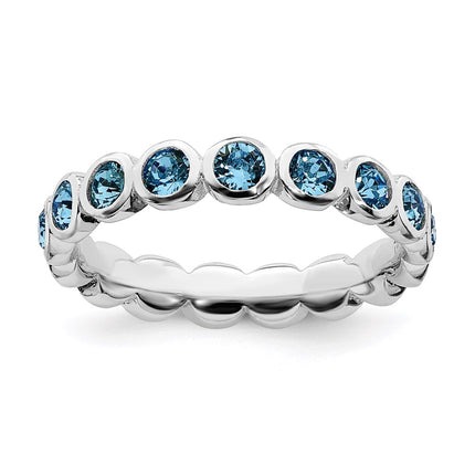 Sterling Silver Stackable Expressions December Swarovski Ring | QSK984 ,