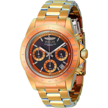 Invicta Men's Dive Watch - Speedway Chrono Black MOP Dial Fire Amber Bracelet | 45850 ,