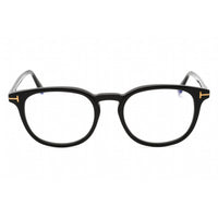 Tom Ford Men's Eyeglasses - Shiny Black Plastic Round Full Rim Frame | FT5819-B 001 ,