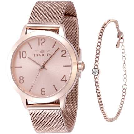 Invicta Women's Watch - Wildflower Quartz Rose Gold Dial Steel Mesh Bracelet | 48331 ,