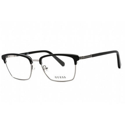 Guess Men's Eyeglasses - Shiny Black Metal Cat Eye Shape Full Rim Frame | GU50062 001 ,