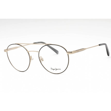Pepe Jeans Men's Eyeglasses - Matte Light Gold/Black Metal Round Frame | PJ1412 407 ,